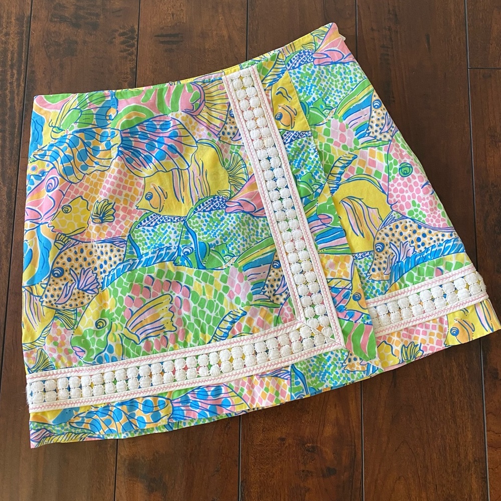 RARE Lilly Pulitzer Party School of Fish Skort Sz 0